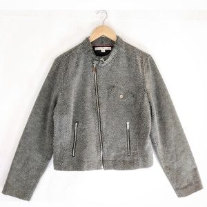 Tommy Hilfiger Women's Tweed Moto Jacket Size XL